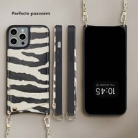 Selencia Nova Telefoonhoes met Koord en Pashouder Apple iPhone 15 Pro - Zazzy Zebra