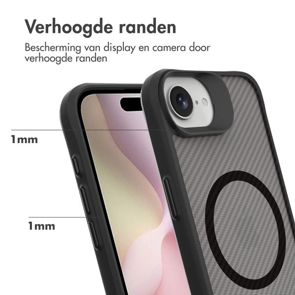 imoshion Rugged Hybrid Carbon Case met MagSafe iPhone 16e - Zwart