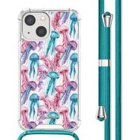 imoshion Design hoesje met koord iPhone 13 Mini - Jellyfish Watercolor