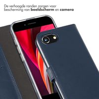 Selencia Echt Lederen Bookcase iPhone 16e - Blauw / Blue