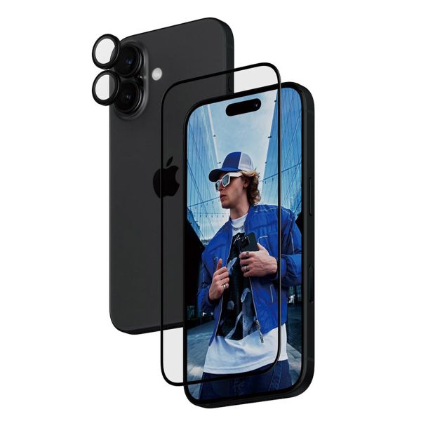 PanzerGlass 2 in 1 pack - Ultra-Wide Fit Anti-Bacterial Screenprotector incl. applicator + Camera Protector Apple iPhone 16