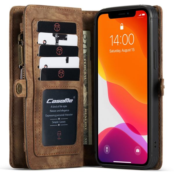 CaseMe Luxe Lederen 2 in 1 Portemonnee Bookcase iPhone 12 Mini