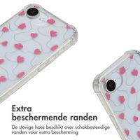 imoshion Design hoesje met koord Apple iPhone 16e - Dusty Rose Connected Hearts