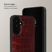 Selencia Nova Croco Phone Case with Cord and Card Holder Samsung Galaxy A37 (5G) - Burgundy