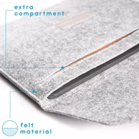 imoshion Vilten Soft Laptop hoes 13-14 inch - Laptopsleeve - Grijs