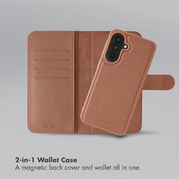 Selencia Olyn Detachable Bookcase with MagSafe Samsung Galaxy A37 (5G) - Brown