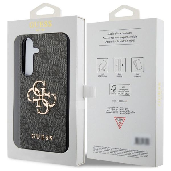 Guess 4G Metal Logo Backcover Samsung Galaxy S24 Plus - Zwart