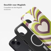 Selencia Vivid Backcover met MagSafe Apple iPhone 13 - Double Hearts Plum Fern