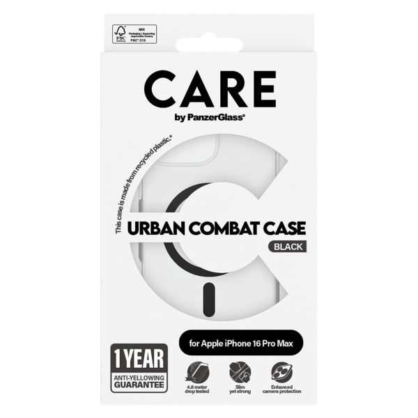 CARE by PanzerGlass Urban Combat Case MagSafe Apple iPhone 16 Pro Max - Zwart
