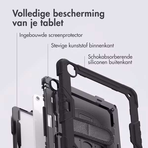 Accezz Rugged Backcover met schouderstrap Apple iPad Air 13 inch (2025) M3 / (2024) M2 - Zwart