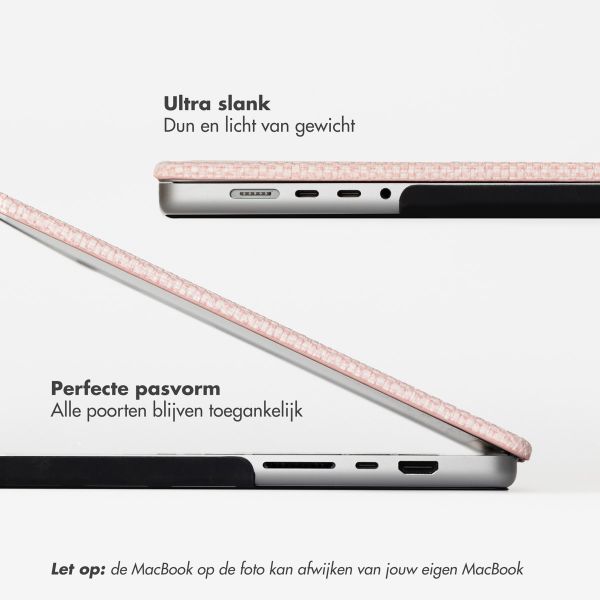 Selencia Geweven Cover Apple MacBook Pro 16 inch (2021 / 2023 M3 chip / 2024 M4 chip) - Roze