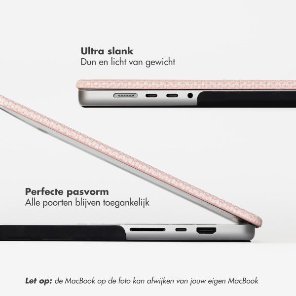 Selencia Geweven Cover voor de MacBook Pro 16 inch (2021 / 2023 M3 chip / 2024 M4 chip) - A2485 / A2780 / A2991 / A3186 / A3403 - Roze