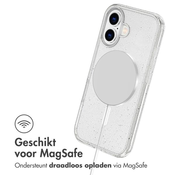 imoshion Sparkle Backcover met MagSafe Apple iPhone 16 - Glitter Transparant