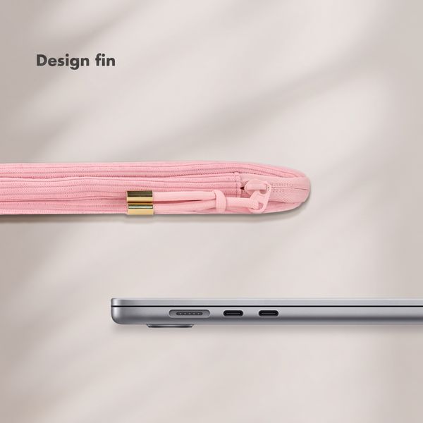 Selencia Corduroy Laptop hoes 15-16 inch - Laptopsleeve - Soft Blush