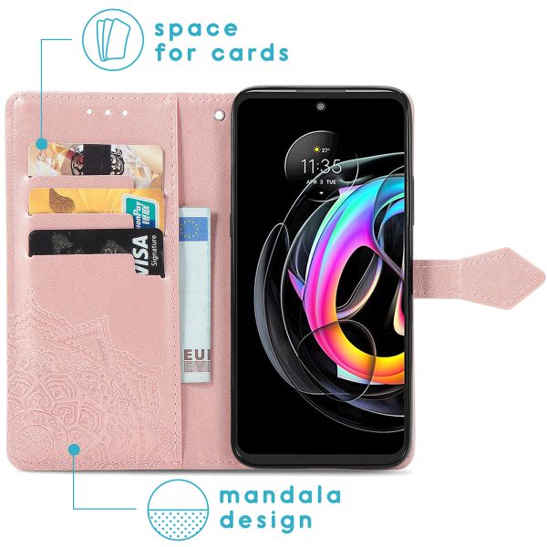 imoshion Mandala Bookcase Motorola Moto Edge 20 Lite - Rosé Goud