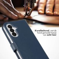 Selencia Echt Lederen Bookcase Samsung Galaxy A56 - Blauw