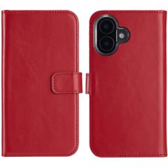 Selencia Echt Leren Bookcase iPhone 16 Plus - Rood