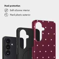 Selencia Vivid Back Cover Samsung Galaxy S26 - Happy Dots Burgundy