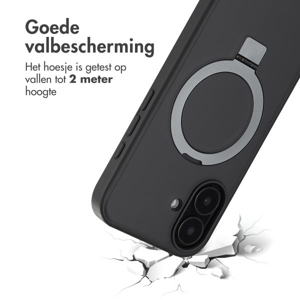 Accezz Ring Stand Backcover met MagSafe iPhone 16 - Zwart