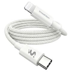 imoshion Braided USB-C naar Lightning kabel 30W - 2 meter - Wit