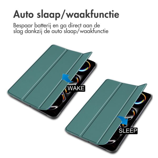 imoshion Trifold Bookcase Apple iPad Pro 13 (2025) M5 / (2024) M4 - Donkergroen