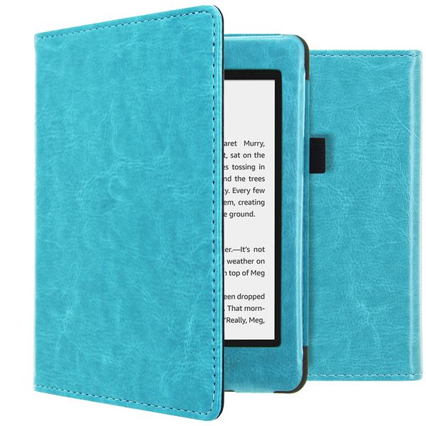 imoshion Vegan Leather Bookcase Amazon Kindle Paperwhite 4-Lichtblauw