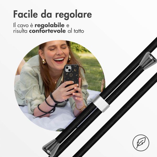 imoshion Siliconen design hoesje met koord Apple iPhone 15 - Sky Black
