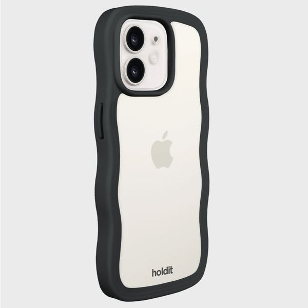 Holdit Wavy Case Apple iPhone 12 (Pro) - Black / Transparent