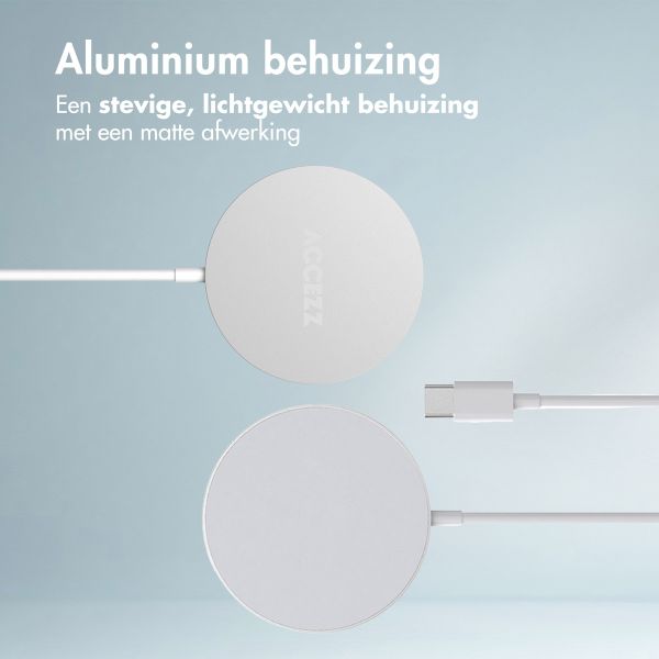 Accezz Wireless Charger USB-C - MagSafe en Qi2 Draadloze Oplader - 1 meter - Wit