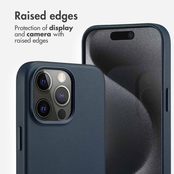 Accezz Leather Back Cover with MagSafe Apple iPhone 15 Pro Max - Nightfall Blue