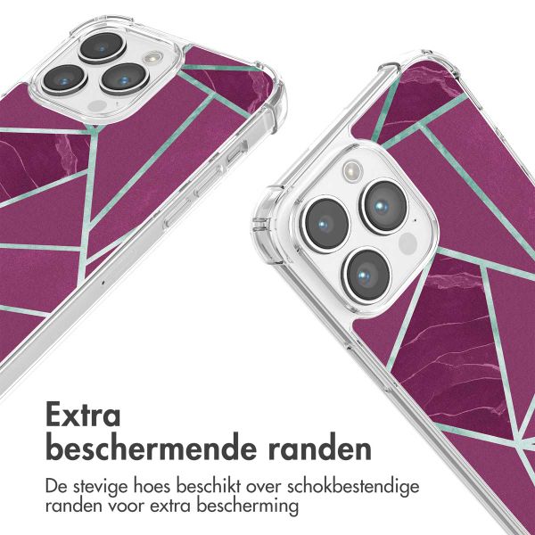 imoshion Design hoesje met koord iPhone 14 Pro Max - Bordeaux Graphic