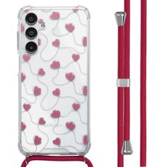 imoshion Design hoesje met koord Samsung Galaxy A16 - Dusty Rose Connected Hearts