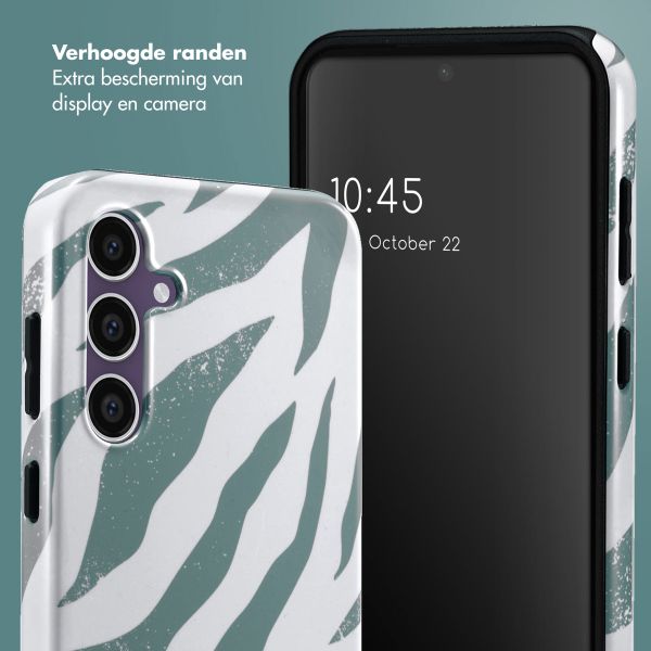 Selencia Vivid Backcover Samsung Galaxy S23 FE - Colorful Zebra Pine Blue