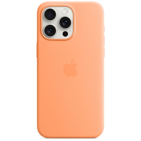 Apple Silicone Backcover MagSafe iPhone 15 Pro Max - Orange Sorbet