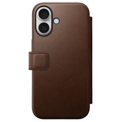 Nomad Modern Leather Folio Bookcase iPhone 16 - Brown