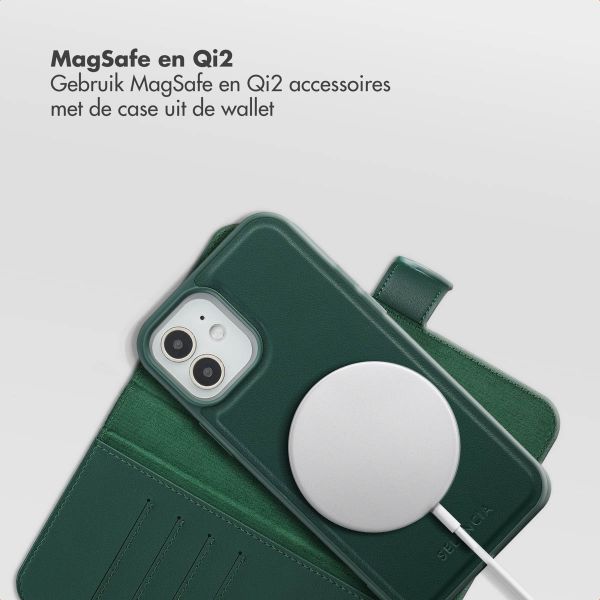 Selencia Olyn Uitneembare Bookcase met MagSafe Apple iPhone 12 (Pro) - Groen