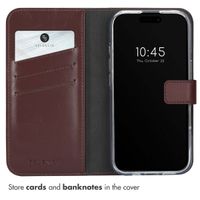 Selencia Genuine Leather Book Case Apple iPhone 16 - Brown