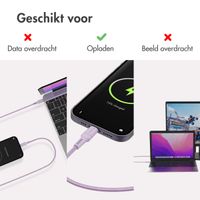 imoshion Lightning naar USB-C kabel - Non-MFi - Gevlochten textiel - 2 meter - Lila