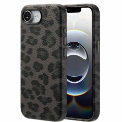 Selencia Sabi Backcover Panterprint met MagSafe Apple iPhone 16e - Midnight Black