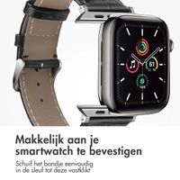 imoshion Lederen krokodil bandje Apple Watch Series 1 t/m 9 / SE (38/40/41 mm) | Series 10 / 11 (42 mm) - Zwart