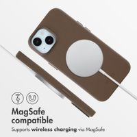 Accezz Leather Back Cover with MagSafe Apple iPhone 15 - Coffee Brown