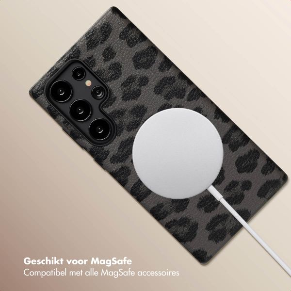 Selencia Sabi Backcover Panterprint met MagSafe Samsung Galaxy S24 Ultra - Midnight Black