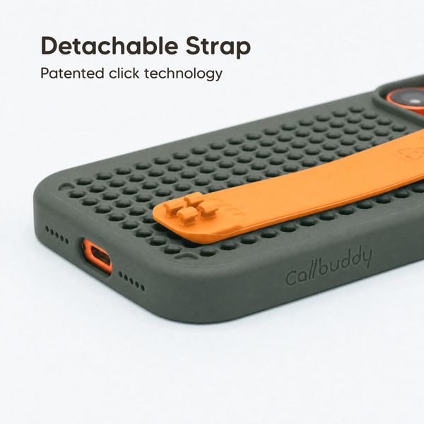 Callbuddy Hoesje met Strap Apple iPhone 17 Pro - Camo Orange