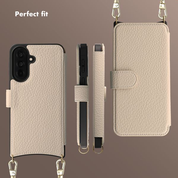 Selencia Riva Bookcase with MagSafe and phone strap Samsung Galaxy A37 (5G) - Beige