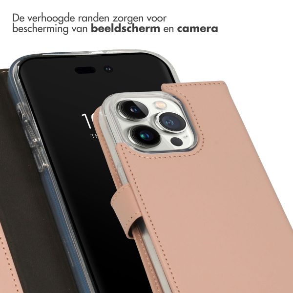 Selencia Echt Leren Bookcase Apple iPhone 14 Pro - Dusty Pink
