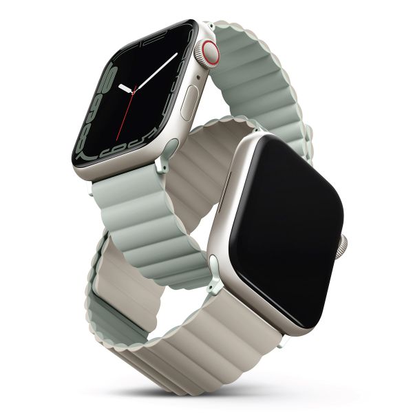 Uniq Revix dubbelzijdig bandje Apple Watch Series 1 t/m 10 / SE / Ultra (2) (44/45/46/49 mm) - Sage/Beige