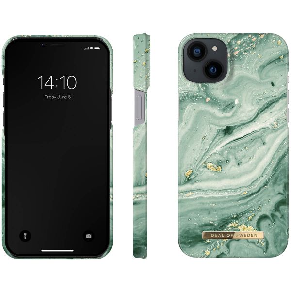 iDeal of Sweden Fashion Backcover iPhone 14 Plus - Mint Swirl Marble