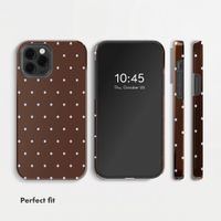 Selencia Vivid Back Cover Apple iPhone 12 (Pro) - Happy Dots Chocolate