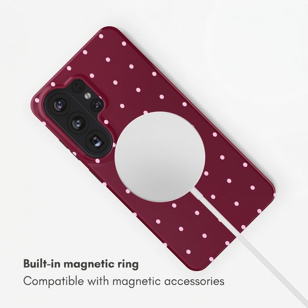 Selencia Vivid Back Cover with MagSafe Samsung Galaxy S26 Ultra - Happy Dots Burgundy