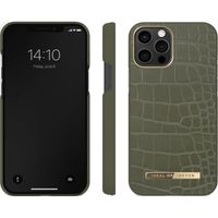 iDeal of Sweden Atelier Backcover iPhone  12 (Pro) - Khaki Croco